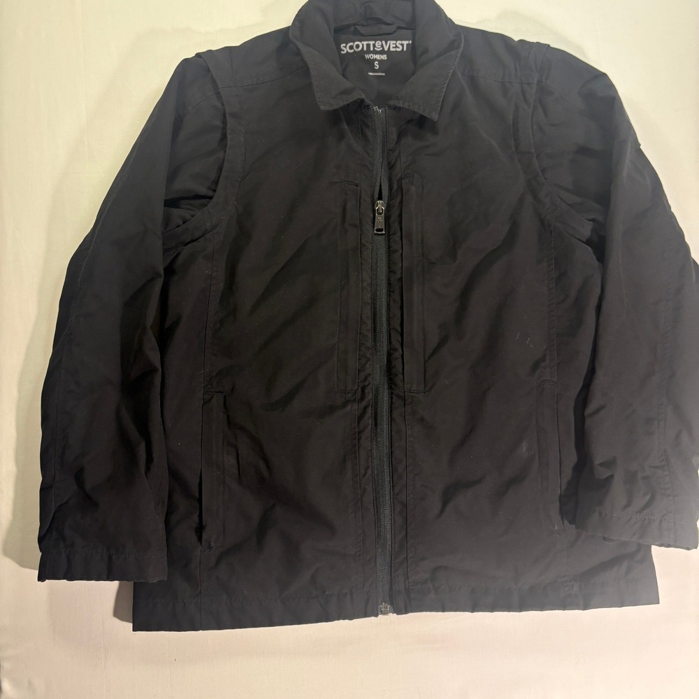SCOTTEVEST Womens Enigma Jacket Black Small Travel Multi-Pocket RFID TEC Utility